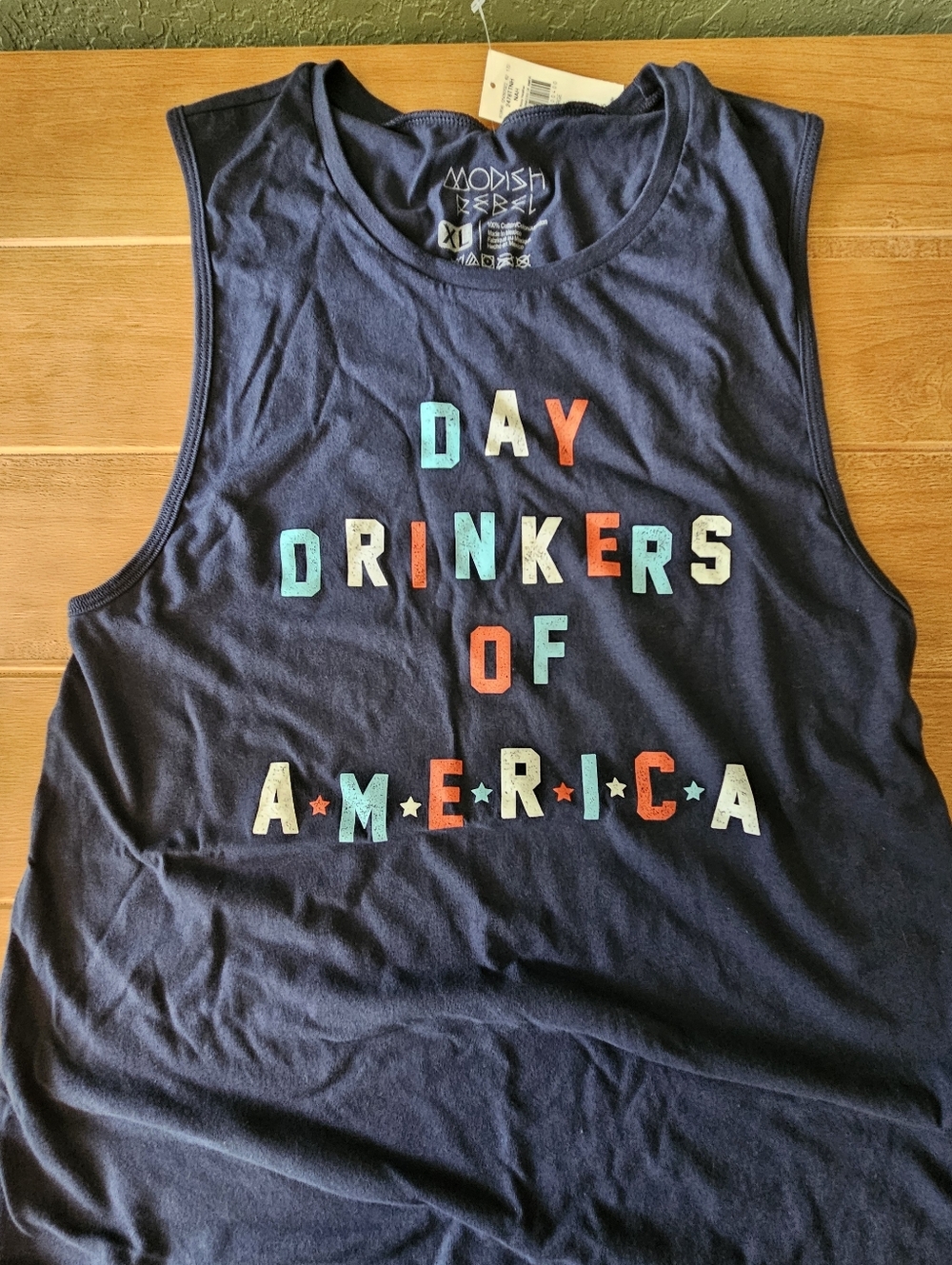NWT Unisex Modish Rebel TNk Top Day Drinkers Of America Size XL